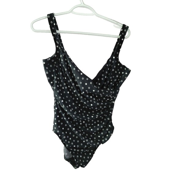 Miraclesuit Other - Miraclesuit Underwire Bra One Piece Black/White Circle Swimsuit Women’s 14